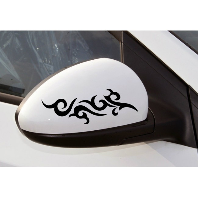 Autós matrica - Tribál tetoválás tükörre