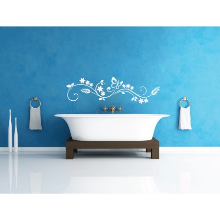 Pillangós virágmotívum - Falmatrica / Faltetoválás