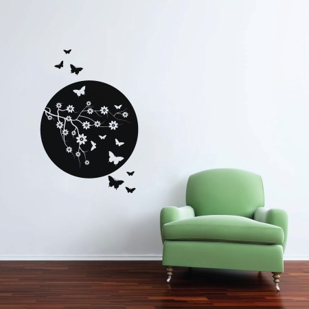 Pillangók és virágok - Falmatrica / Faltetoválás