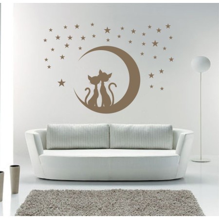 Holdfényes cica romantika - Falmatrica / Faltetoválás