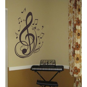 A hangjegyek és a vilolinkulcs - Falmatrica / Faltetoválás