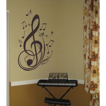 A hangjegyek és a vilolinkulcs - Falmatrica / Faltetoválás