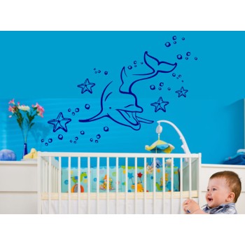 Tengericsillagok és delfin - Falmatrica / Faltetoválás
