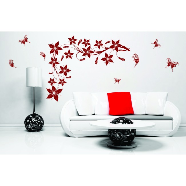 Liliomok és pillangók - Falmatrica / Faltetoválás