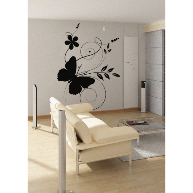 A virág és a pillangók 1 - Falmatrica / Faltetoválás -