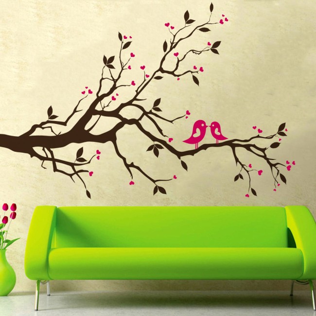 Turbékoló galambpár - MultiColor - Falmatrica / Faltetoválás