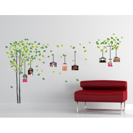 Zöld lombos fa  – Színes matrica csomag