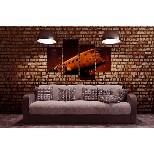 Többrészes vászonkép - Repülőgép roncs