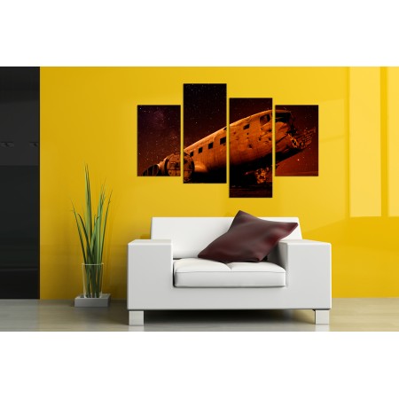 Többrészes vászonkép - Repülőgép roncs