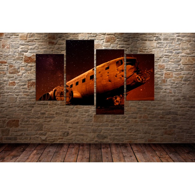 Többrészes vászonkép - Repülőgép roncs