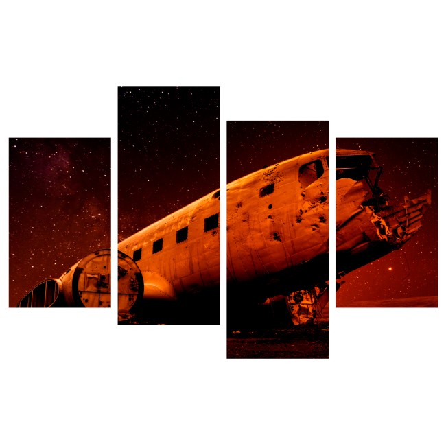 Többrészes vászonkép - Repülőgép roncs