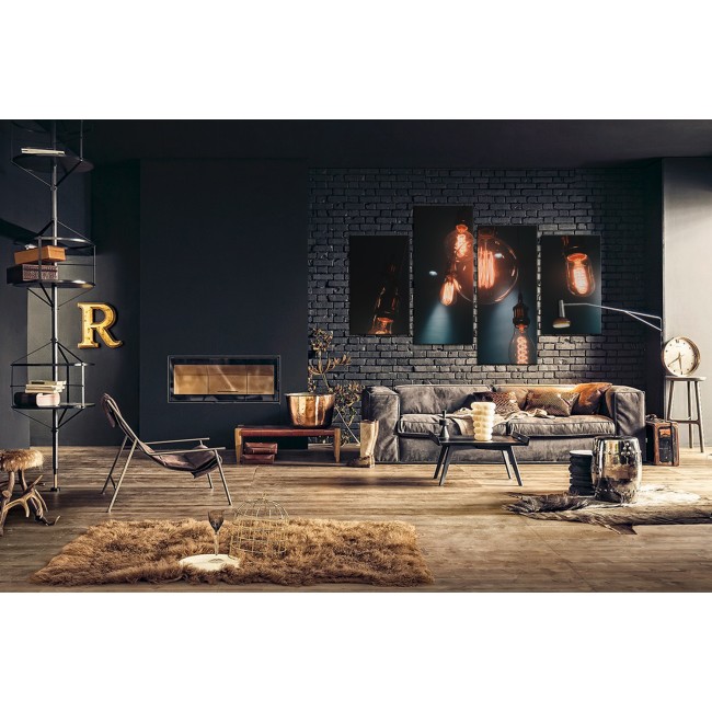 Többrészes vászonkép - Égő izzók