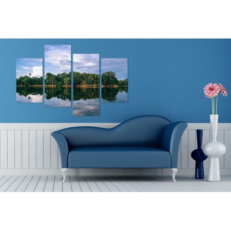 Többrészes vászonkép - A tó tükrén