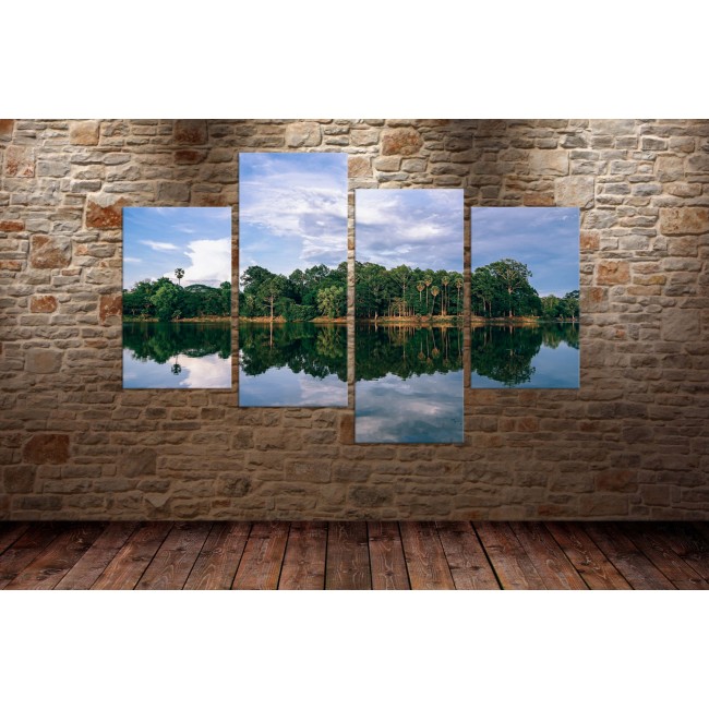 Többrészes vászonkép - A tó tükrén