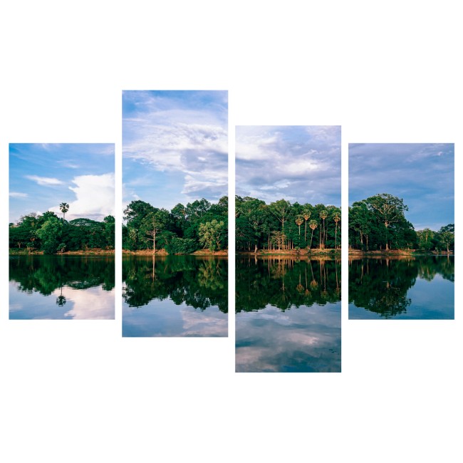 Többrészes vászonkép - A tó tükrén