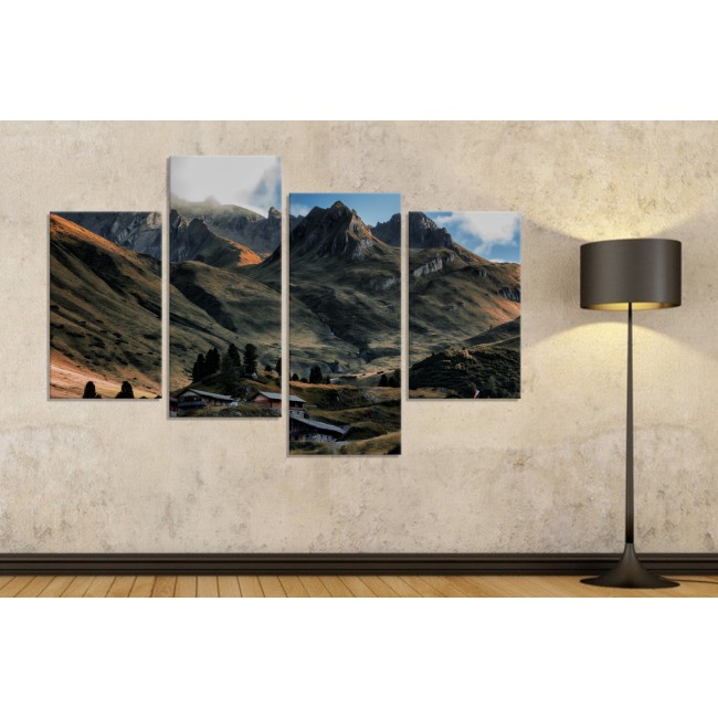 Többrészes vászonkép - Hegyek - völgyek