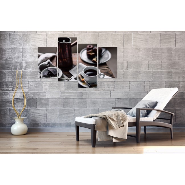 Többrészes vászonkép - Reggeli fekete kávé