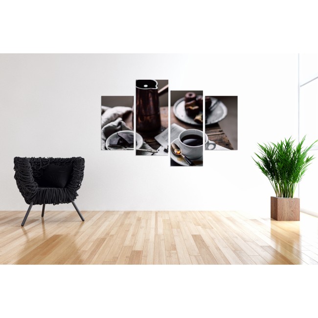 Többrészes vászonkép - Reggeli fekete kávé