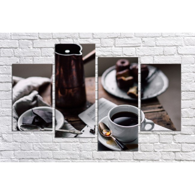 Többrészes vászonkép - Reggeli fekete kávé