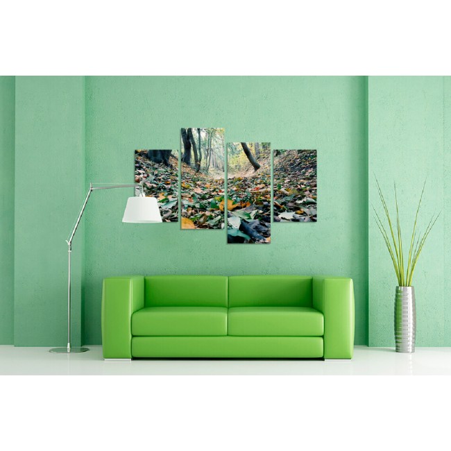 Többrészes vászonkép - Levél szőnyeg