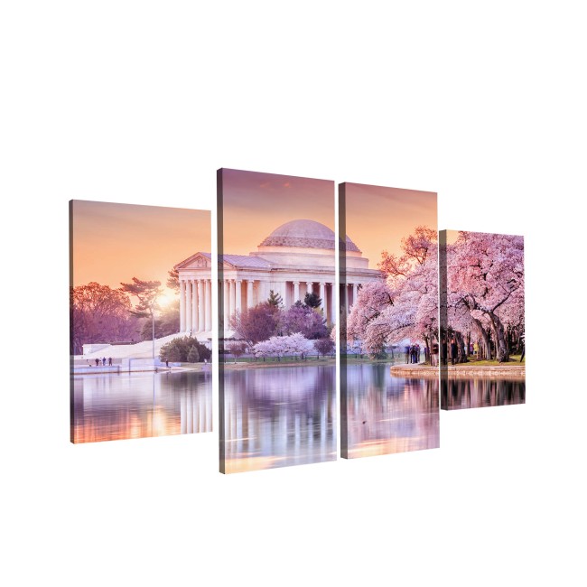 Többrészes vászonkép - Táj rózsaszínben