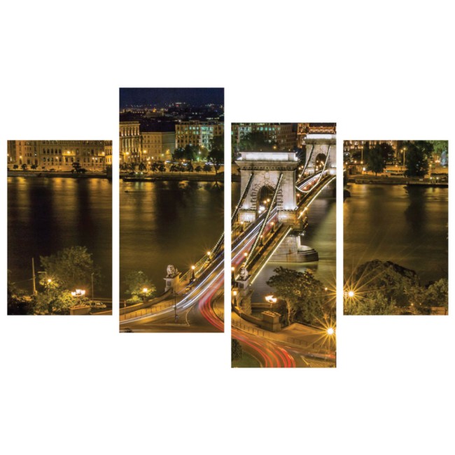 Többrészes vászonkép - Lánchíd éjszaka