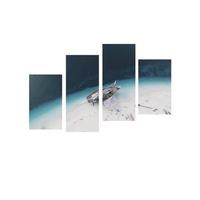 Többrészes vászonkép - Vitorlás a homokban