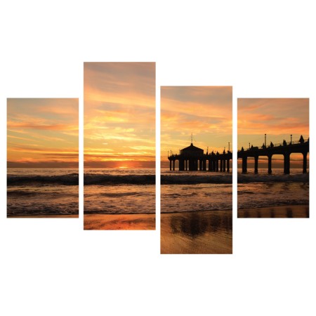 Többrészes vászonkép - Naplemente a tengerparton