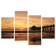Többrészes vászonkép - Naplemente a tengerparton