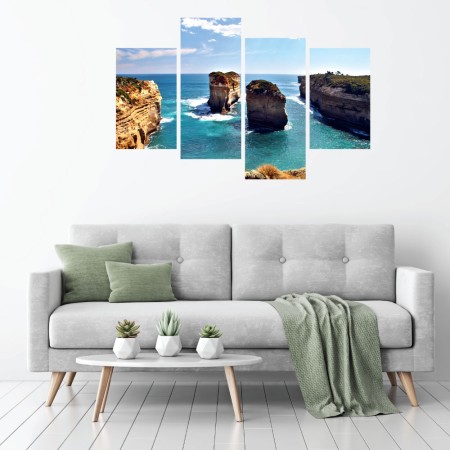 Többrészes vászonkép - Tengeri sziklák