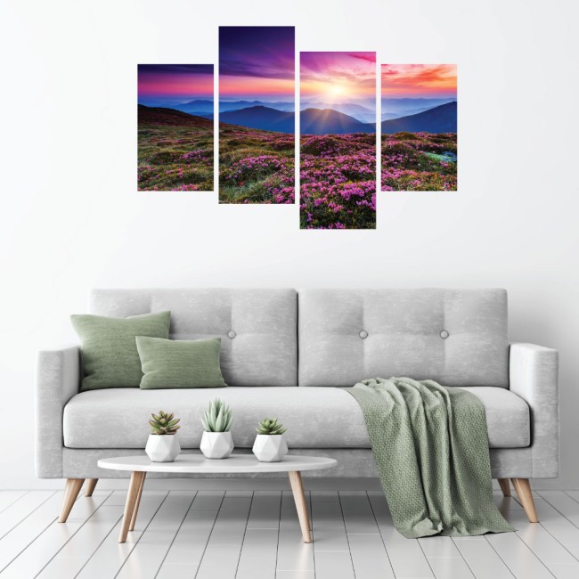 Többrészes vászonkép - Virágos napkelte