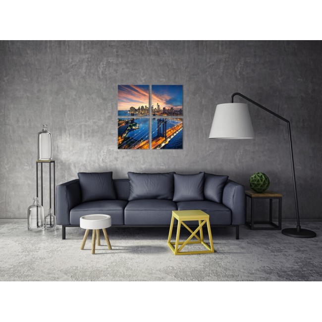 Többrészes vászonkép - Naplemente New Yorkban