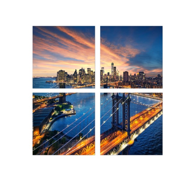 Többrészes vászonkép - Naplemente New Yorkban