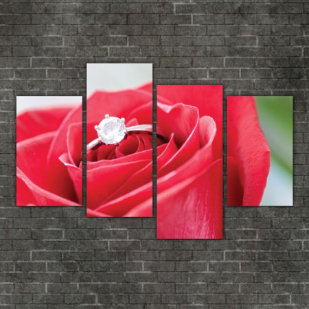 Többrészes vászonkép - A szerelem rózsája