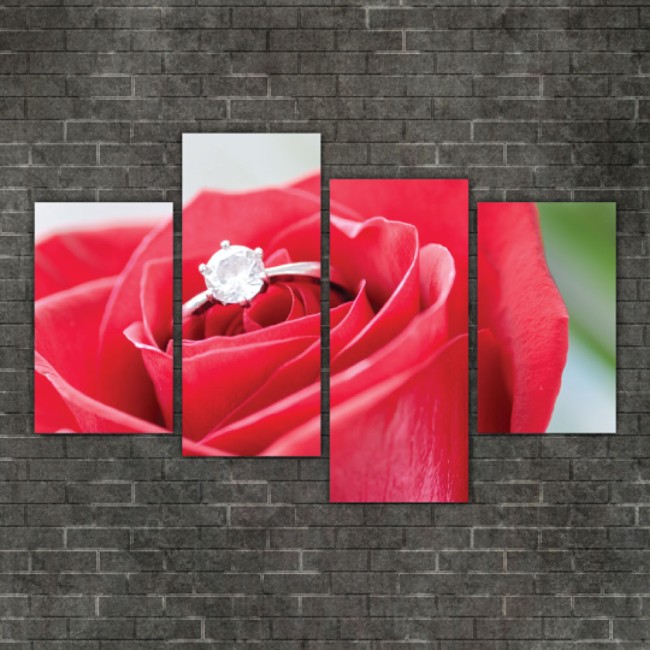 Többrészes vászonkép - A szerelem rózsája