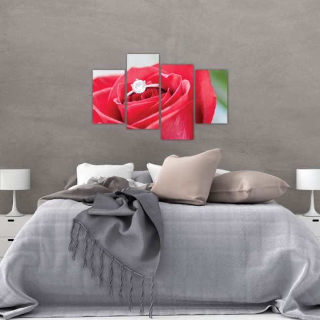 Többrészes vászonkép - A szerelem rózsája