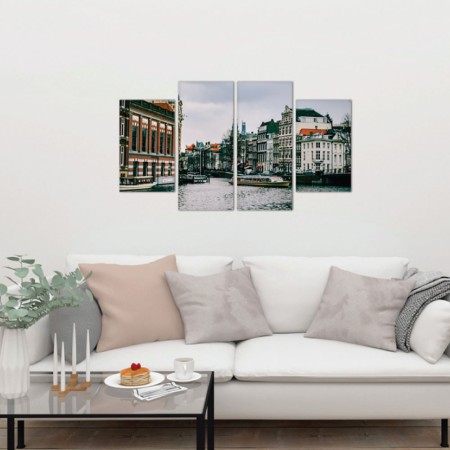 Többrészes vászonkép - Amszterdam csatornái