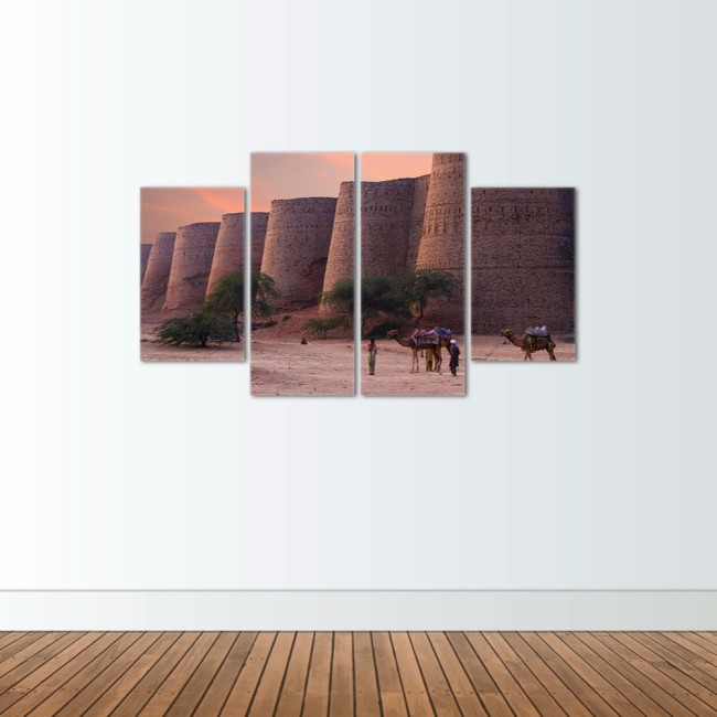 Többrészes vászonkép - Sivatagi erőd