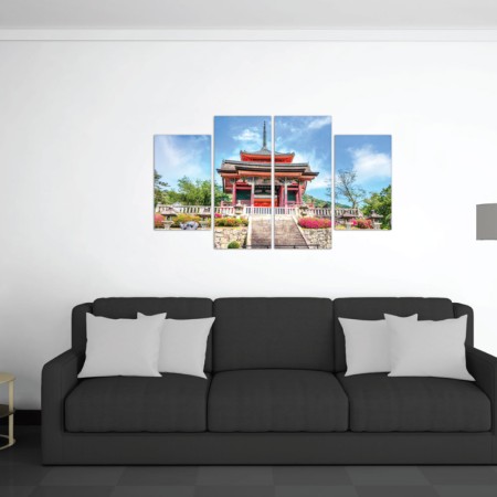 Többrészes vászonkép - Japán templom