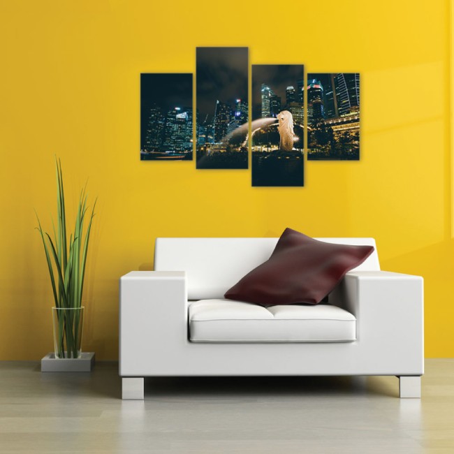 Többrészes vászonkép - Felhőkarcolók éjszaka