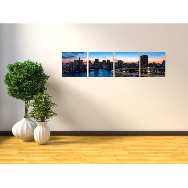 Többrészes vászonkép - Naplemente a körúton