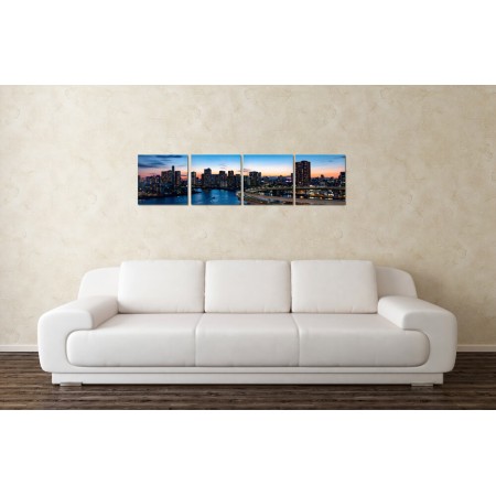 Többrészes vászonkép - Naplemente a körúton