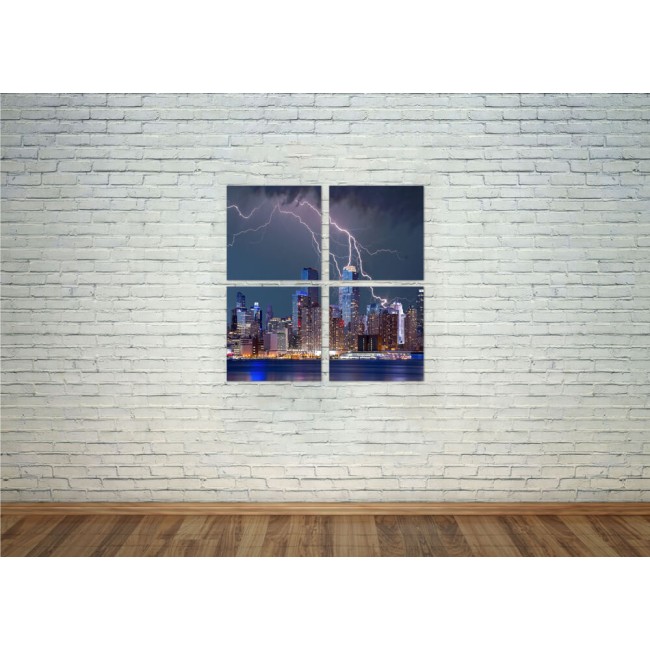 Többrészes vászonkép - Villámló éjszaka