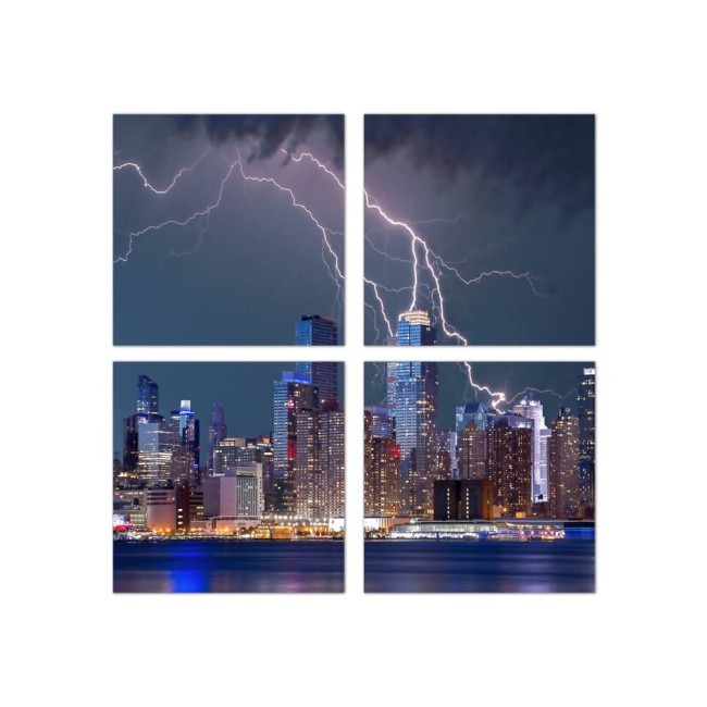 Többrészes vászonkép - Villámló éjszaka