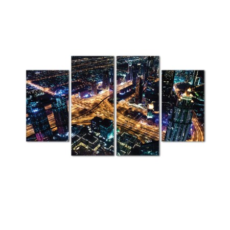 Többrészes vászonkép - Autópálya fényei