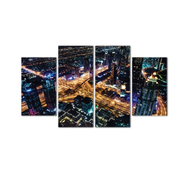 Többrészes vászonkép - Autópálya fényei