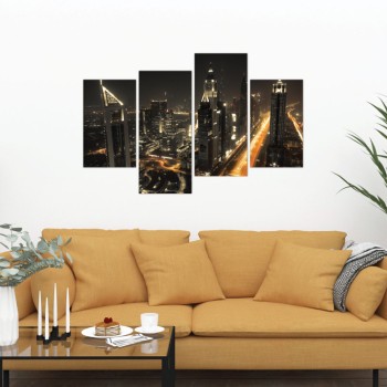 Többrészes vászonkép - A felhőkarcolók fényei