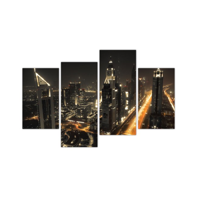 Többrészes vászonkép - A felhőkarcolók fényei