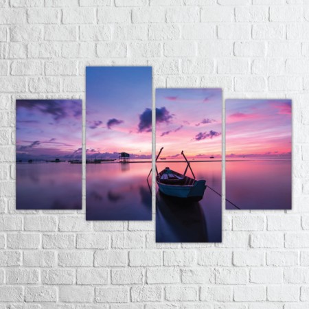 Többrészes vászonkép - Ibolyaszínű ég alatt