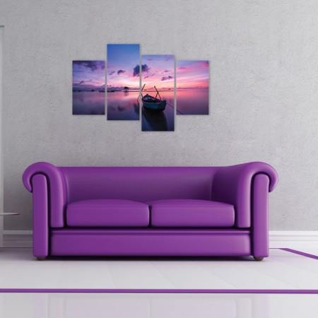 Többrészes vászonkép - Ibolyaszínű ég alatt